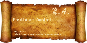 Mauthner Amábel névjegykártya