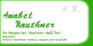 amabel mauthner business card
